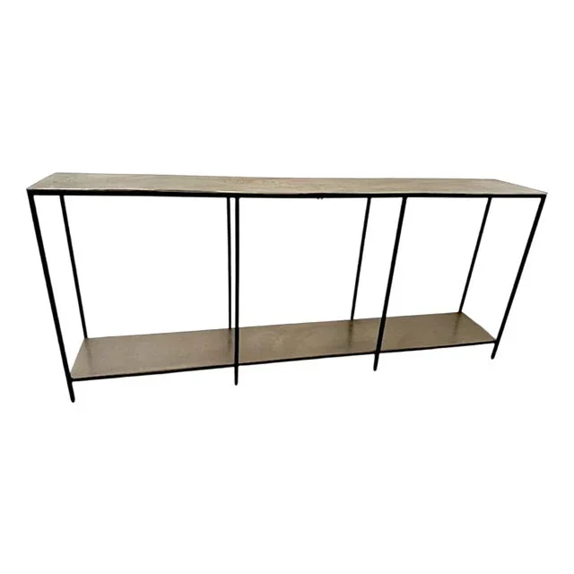 Bernhardt 2-Level Equinox Console Table With With Nickel Finish