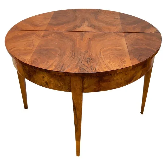 Biedermeier Demi Lune Fold-Out Table in Walnut