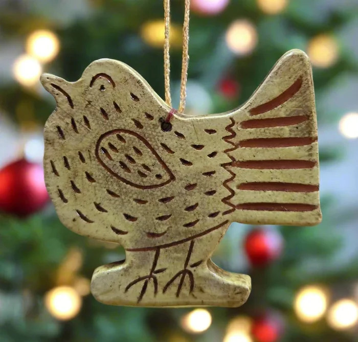 Bird Redware Ornament