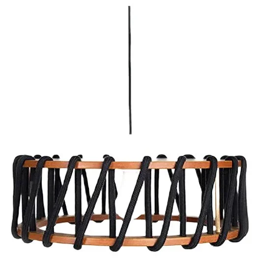 Black Macaron Pendant Lamp by Silvia Ceñal for Emko
