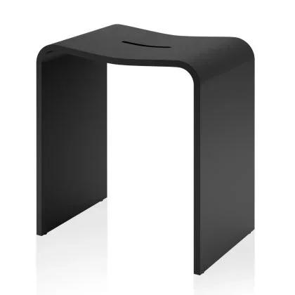 Black Stone Shower Stool by Decor Walther