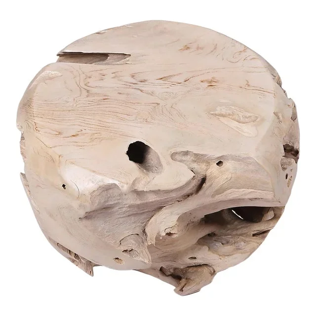 Bleached White Teak Root Accent or Side Table or Stool 28