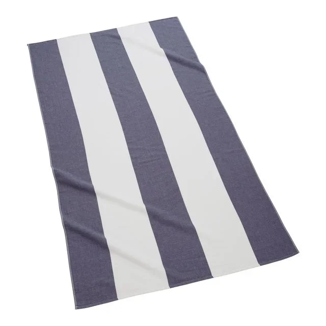 Block Stripe Beach Towel in Indigo/White