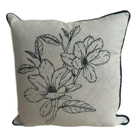 Blue Lily Linen Pillow