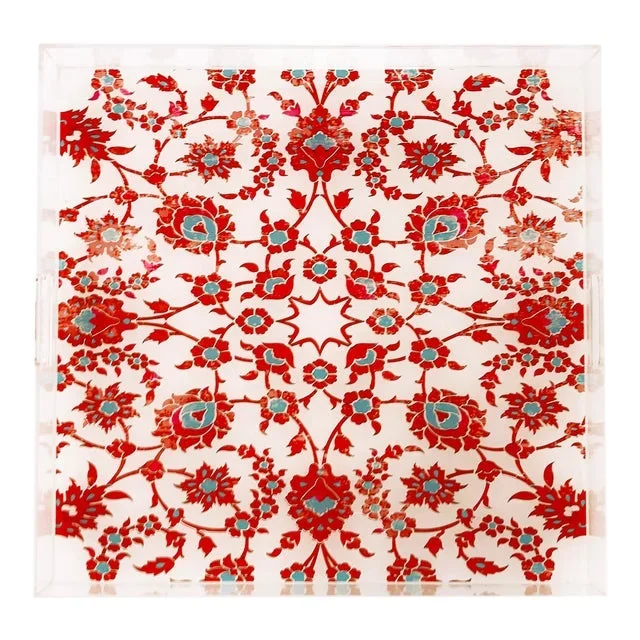 Bosphorus Red Turquoise , 18″x18″ Acrylic Tray