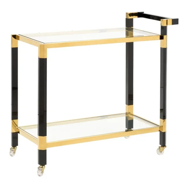 Boulevardier Bar Cart in Black/Gold