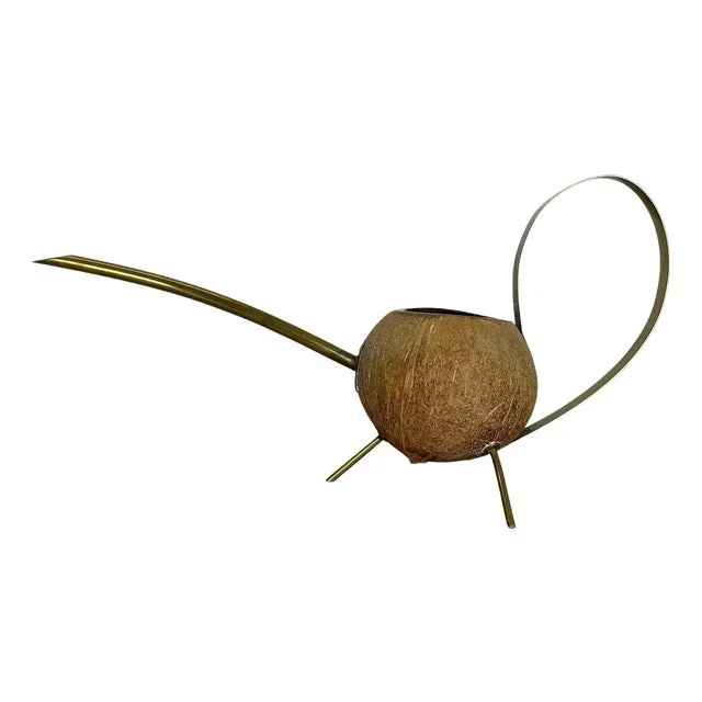 Brass and Coconut Watering Can attributed by Carl Auböck, Austria, 1950s