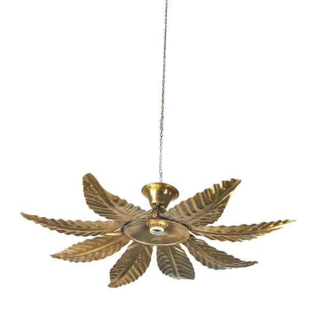 Brass Ceiling Light by Tommaso Barbi, 1970s