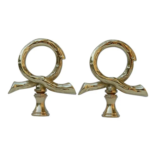 Brass Loop Lamp Finials – a Pair