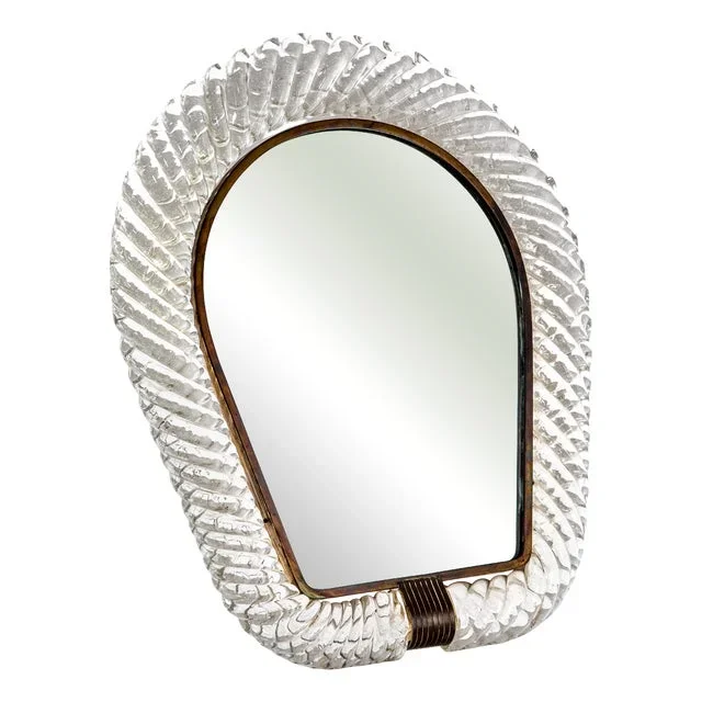 Brass Table Mirror by Barovier & Toso, 1950s