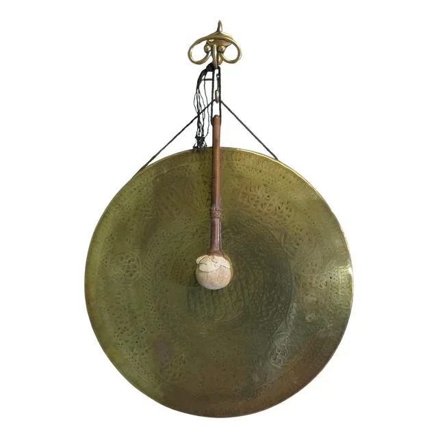 Brass Wall Hanging Dinner Gong, 1900s