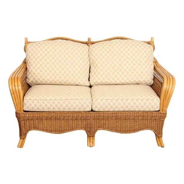Braxton Culler Rattan and Wicker Loveseat
