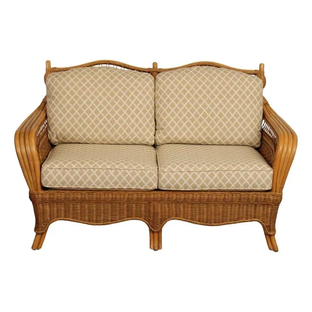 Braxton Culler Rattan and Wicker Loveseat