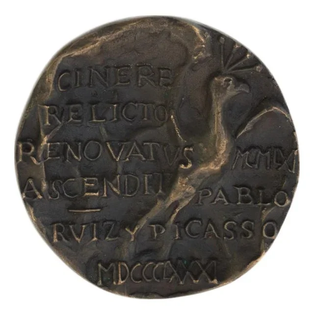 Bronze Relief Medallion in Medal Depicting Picasso