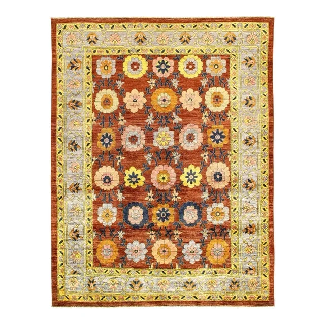 Brown Color Fine Hand Knotted Farahan Rug