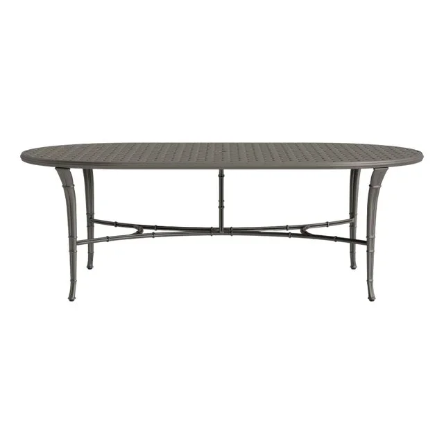 Brown Jordan Calcutta 44″ x 86″ Oval Cast Umbrella Dining Table, Mica frame