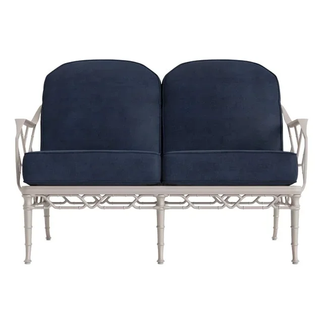 Brown Jordan Calcutta Loveseat, Dove frame with Fusion Neptune fabric