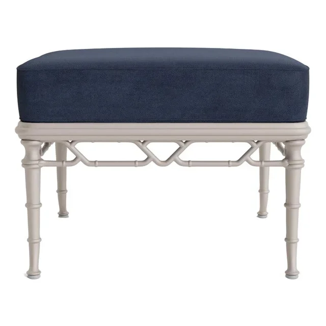 Brown Jordan Calcutta Ottoman, Dove frame with Fusion Neptune fabric