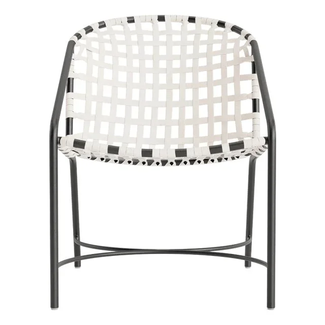 Brown Jordan Kantan Aluminum Suncloth Arm Chair, Textured Pewter frame with White fabric