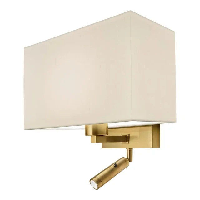 Brushed Brass Led Focus Reading Light With Shade