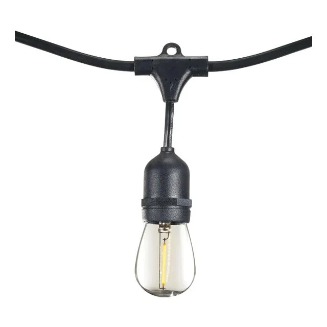 Bulbrite 30-foot String Light Kit with Clear Shatter Resistant Vintage Style S14 LED Light Bulbs