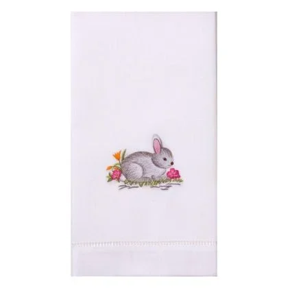 Bunny Gray Hand Towels by Henry Handwork