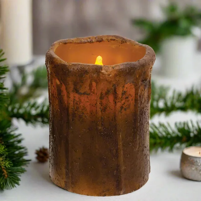 Burnt Mustard Timer Pillar 3″ X 4″
