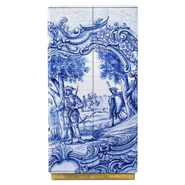 Cabinet with Hand-Painted Tile