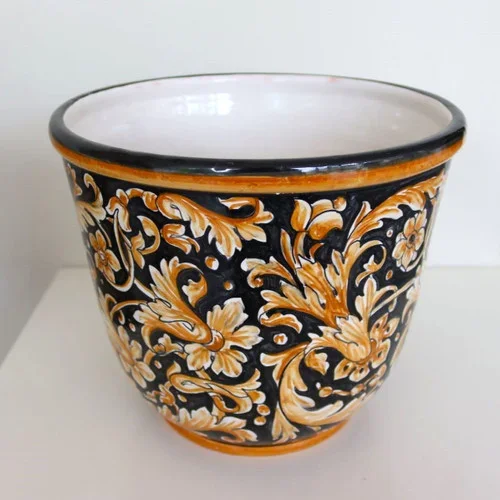 Cachepot planter Volute Black