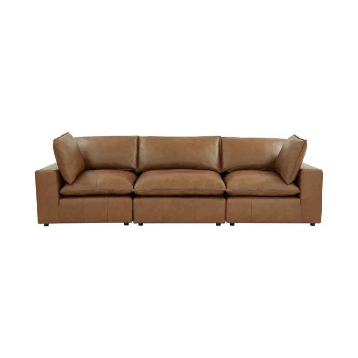 Cali Brown Leather Modular Sofa