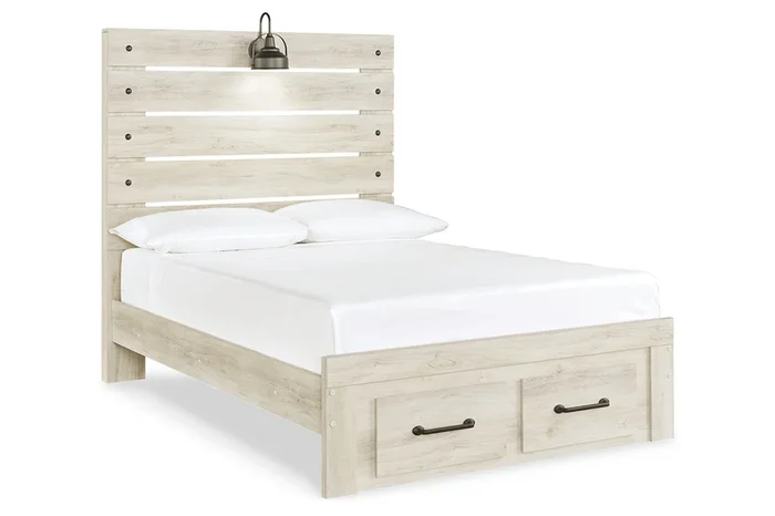 Cambeck Whitewash Full Storage Panel Bed
