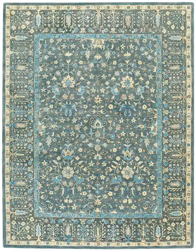 Capel Smyrna-Persian Cedars Blue 3157_400 Hand Tufted Rugs