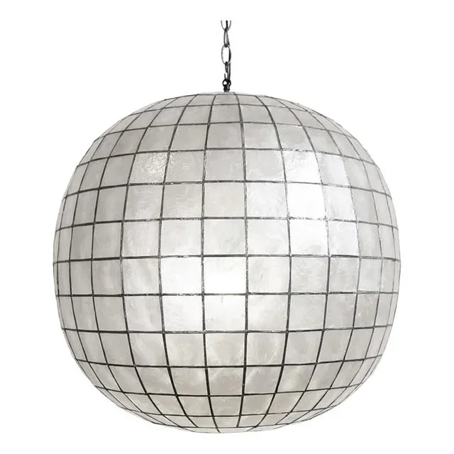 Capiz Shell Globe Pendant Light 25″