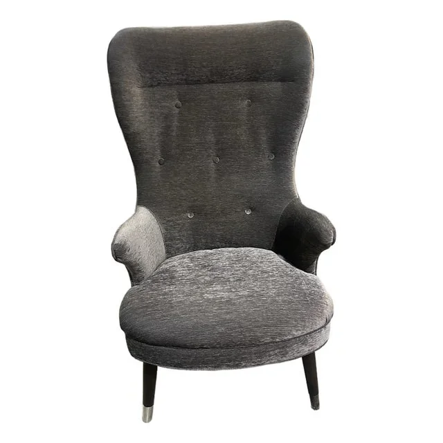 Caracole Furniture Grey Wingback Chair