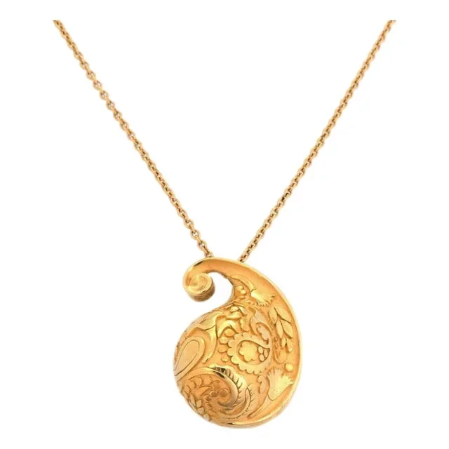 Carrera y Carrera 18k Yellow Gold Aqua Dome Pendant Necklace