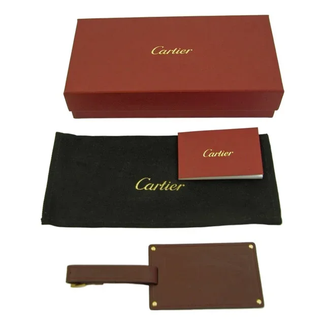 Cartier Paris Burgundy Calfskin Leather Luggage Tag