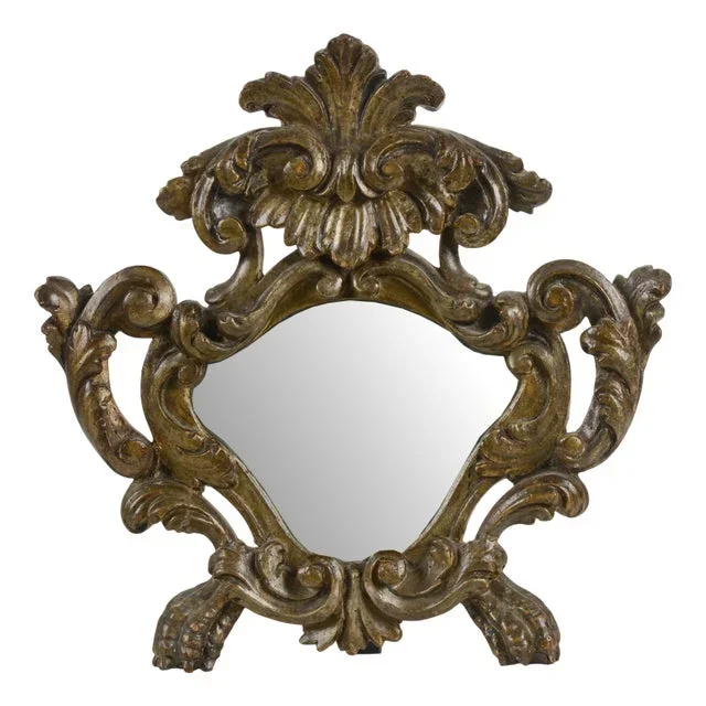 Carved, Sculpted and Lacquered Wood Framed Mirror