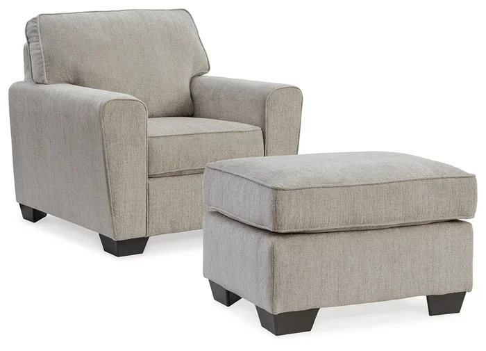 Cashton Chair and Ottoman in Ice