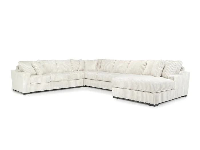 Casper 4 Piece XL Tux Sofa Chaise Sectional in Pony Cream, Right Facing