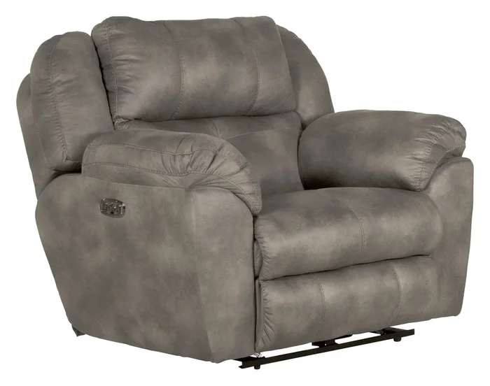 Casual Power Headrest Lay Flat Recliner with Lumbar