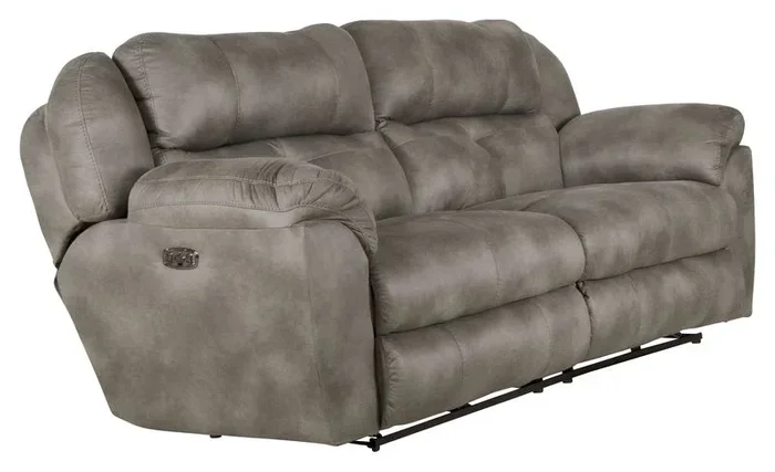 Casual Power Headrest Lay Flat Reclining Sofa with Lumbar