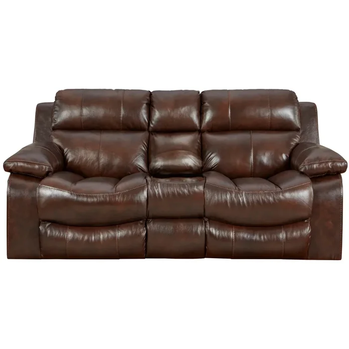 Casual Reclining Console Loveseat with Pillow Arms