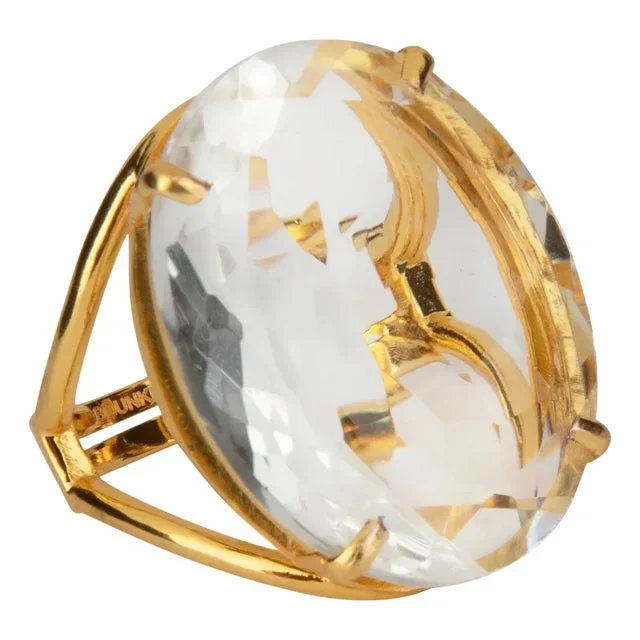 Celine Ring, Clear, Size 5