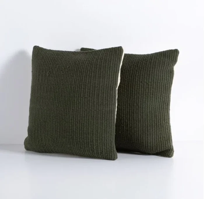 Cello Woven Rope Pillow-Green-Set 2-20″