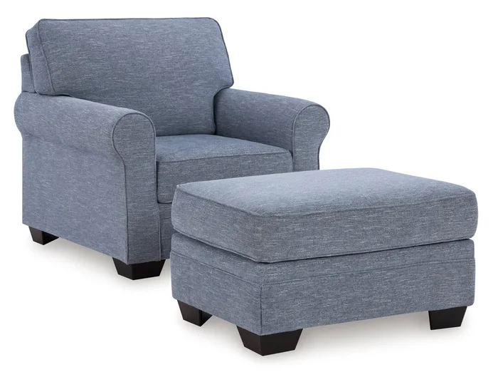 Chair & Ottoman in Performance Fabric