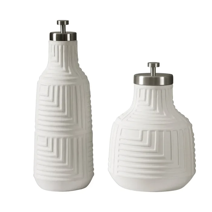 Chandran Matte White Containers Set of 2