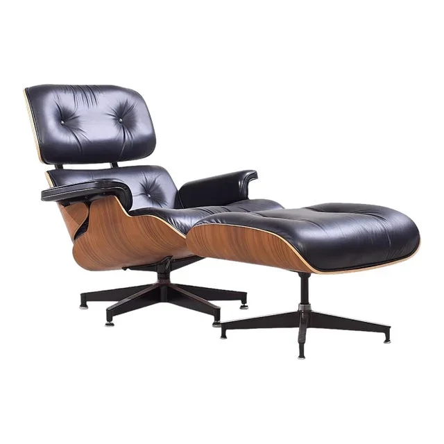 Charles and Ray Eames for Herman Miller Mid Century Walnut Eames Lounge Chair With Ottoman