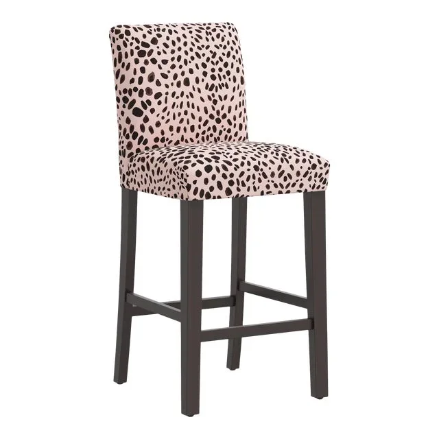 Chelsea Bar Stool in Pink Black Washed Cheetah
