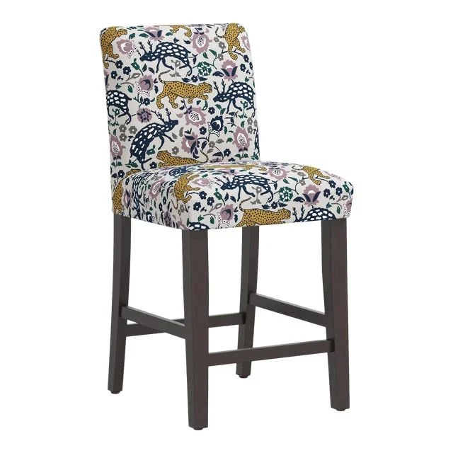 Chelsea Counter Stool in Mustard Plum Leopard
