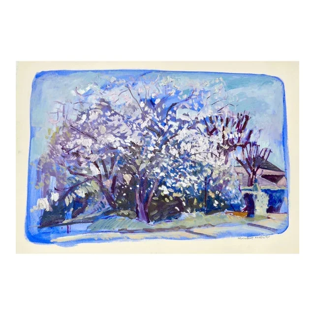 Cherry Tree in Bloom by Listed French Artist – Cerisier en Fleurs